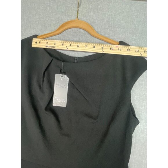 Women's Veljie Vintage Scoop Neck Casual Flare Cap Sleeve Black Swing Dress XXL - Picture 6 of 9